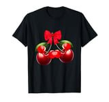 Coquette Cherry Mouse Ears Bow Princess Theme Park Fruit T-Shirt