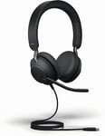 Jabra Evolve2 40 SE Wired Noise-Cancelling Stereo Headset With 3-Microphone Call Technology and USB-A Cable - MS Teams Certified, Works with All Other Platforms - Black