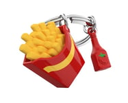 METALMORPHOSE - Porte-clés Cornet de Frites et Ketchup, Porte clés Fun, Fastfood - Cadeau Original Homme et Femme