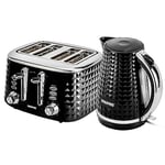 GEEPAS CO38056BT36552-BK2 Kettle & Toaster Set, Plastic