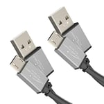 KabelDirekt – Câbles Micro USB 2.0 – 2x 1m – (câbles de données et de Chargement High Speed, conviennent pour Les Smartphones et tablettes avec pour Micro USB, noir/space grey) – PRO Series