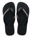 Havaianas Men's Brasil Logo Flip Flop - Black, Black, Size 9-10, Men