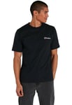 Berghaus Mens Organic Front & Back Logo T Shirt in Black Jersey - Size Small