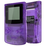 eXtremeRate Coque Série Transparente avec Boutons pour Gameboy Color GBC, Compatible avec GBC OSD IPS & Regular IPS & Standard LCD, Console et Écran IPS Non Incluse-Violet Transparent