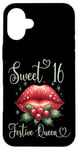 iPhone 16 Plus Sweet 16 Festive Queen 16th Birthday Christmas Lips Case