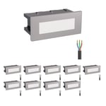 10x LED Luminaire d'escalier/encastré mural pour l'intérieur et l'extérieur,