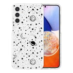 ZTOFERA Coque Compatible avec Samsung Galaxy A14 5G, Transparente Etui Housse en Silicone Antichoc Protection Coque avec Motif Planète Étoiles Bumper Cover, Clair avec Ciel Noir