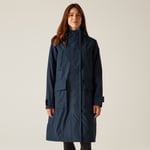 Regatta Orla Kiely Longline Waterproof Jacket Navy, Size: 20 - Sale