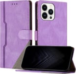 Étui Pour Iphone 13 Pro (6,1 Pouce), Housse En Cuir Pu Avec [Protection Antichoc Tpu] [Fonction Support] [Porte-Cartes ] Antichoc Magnétique Coque Pour Iphone 13 Pro - Violet