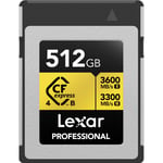 Lexar Professional CFexpress 4.0 (Type B) Gold 3600MB/s, 512GB muistikortti