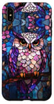 Coque pour iPhone XS Max Owl Stained Art Mosaic Stain Art Owl Lover Colorful Floral