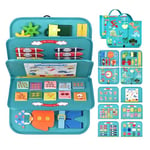 VISATOR Busy Board Montessori Jeux Enfant 3+ an Quiet Book Busy Book Busy Board Montessori Cadeau Enfant Jeu Educatif Jeux Sensoriel Jeu Montessori Livre Educatif Enfant (Vert)