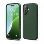 elago Compatible with iPhone 16 Case, Premium Liquid Silicone Case, Full Body Protective Cover, Shockproof, Slim Phone Case, Anti-Scratch Soft Microfiber Lining, 6.1 inch (Alpine Green)