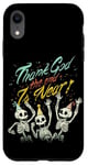 Coque pour iPhone XR Thank God The End is Near Skeletons Halloween Nouvel An