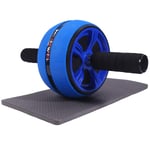 Abaodam Fitness Wheel Large Mute Home Fitness Wheel Equipment Simple Helpful Abdominal Fitness Roller for Woman Man (Single Roller, Blue and Black)