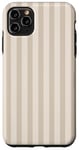 Coque pour iPhone 11 Pro Max Joli motif rayé neutre beige clair lignes verticales