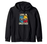 Level 16 UNLOCKED Retro Gaming Vintage Level 16 Zip Hoodie