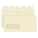 Premium Business Envelopes with Window DL 220 (W) x 110 (H) mm Adhesive Strip Cream 120 gsm Pack of 500