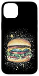 Coque pour iPhone 14 Plus Cosmic Burger Space Art Design pour les amateurs de nourriture et de galaxie