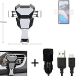  For Motorola Defy 2 Airvent mount + CHARGER holder cradle bracket car clamp