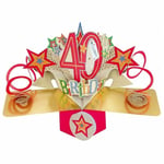 Second Nature 3D Pop U Birthday Card - 40th Birthday with Stars