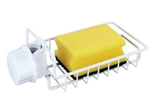 WENKO Ohio White Sink Drainer Caddy, Powder-coated metal ABS plastic, 21 x 7 x 10,5 cm