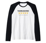 Thanksgiving Would Recommend five yellow Stars turkey humor Raglan Baseball Tee