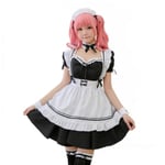 Söt Lolita French Maid Cosplay Dräkt Klänning Flickor Kvinna