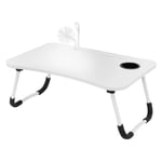 Table pour Ordinateur Portable Pliante, 60x40 cm, Blanc