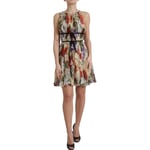 Dolce & Gabbana Robe Beige Floral sans Manche A-Ligne Mini IT38/US4/XS 2780usd