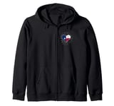 Texas Flag Vintage Heart Fan Retro Zip Hoodie