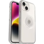OtterBox Otter+Pop Case for iPhone 14/iPhone 13, Shockproof, Drop proof, Protective Case with PopSockets PopGrip, 3x Tested to Military Standard, Clear