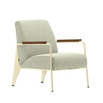 Vitra - Fauteuil de Salon, Walnut, Base Ecru, Fabric Cat. F100 Nubia Col. 03 Cream/Sand - Fåtöljer - Jean Prouvé - Beige - Metall/Trä/Skum