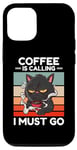 iPhone 12/12 Pro Vintage Angry Cat Coffee Is Calling I Must Go Coffee Lover Case