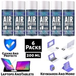 6x Compressed Air Duster Spray Can Cleans Laptop Printer Keyboard Gadget 200ml