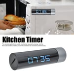 Kitchen Digital LED Timer LCD Screen Flip Round Alarm Clock 60‑80dB