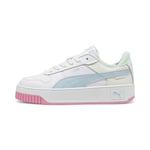 PUMA Women Carina Street Baskets, Puma White Turquoise Surf Puma Silver, 41 EU