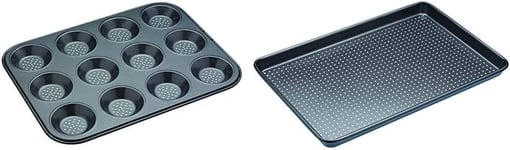 Masterclass Crusty Bake Perforated Mince Pie Baking Tray with 32 X 24Cm 12 Hole 