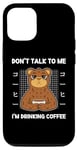 Coque pour iPhone 14 Bear Don't Talk To Me I'm Drinking Coffee Style japonais