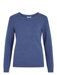 Viril O-Neck L/S Knit Top - Noos Tops Knitwear Jumpers Blue Vila