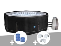 Spa gonflable Netspa Python octogonal Bulles 5-6 places + 3 cartouches de filtration + 2 appuie-têtes + 1 porte-gobelet