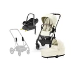 Cybex BALIOS S Lux Yhdistelmävaunut + Maxi-Cosi CabrioFix &  Telakka, Seashell Beige/Taupe