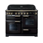 Rangemaster CDL110EIBL/B Classic Deluxe 110 Induction Range Cooker – Black & Brass