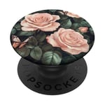 Blush Rose Bloom Dark Garden Design PopSockets PopGrip Adhésif