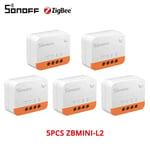 SONOFF MINI Inter/ZBMINI/ZBMINI-L2 Télécommande MINI Commutateur Zigbee/WiFi Smart Switch Control Via Alexa EWelink Google Home - Type ZBMINI-L2 5PCS