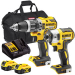 DeWalt 18V Brushless Combi Drill & Impact Driver Twin Kit 2x 5Ah Battery Charger