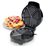 Waffle Maker Iron Heart Shape Non Stick 5 Belgian 1000W Machine Baking Geepas