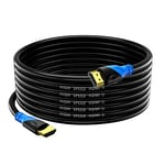 Rommisie Câble HDMI 4K/60HZ 12m (HDMI 2.0, 18 Gbit/s) Connecteurs Plaqués or Ultra Haut Débit, Retour Audio Ethernet, Compatible avec Blu - Ray, Playstation, Ordinateur Portable, PS34/5, PC, HDTV