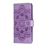 Flip Case for Samsung galaxy A6+, Genuine Leather Case Business Wallet Case with Card Slots, Magnetic Flip Notebook Phone Cover with Kickstand for Samsung galaxy A6+ (Purple)