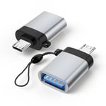 Adaptateur micro USB 3.0 OTG pour Samsung,tablette,téléphone Android,connecteur pour Xiaomi Redmi,Huawei,convertisseur - Type Silver